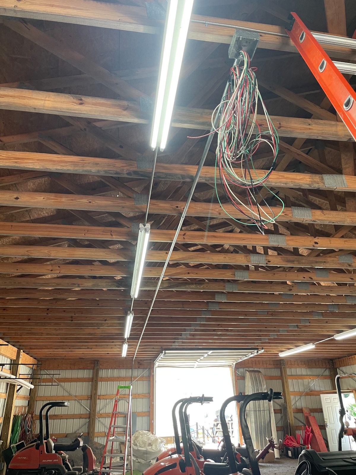 New-construction wiring and shop lighting